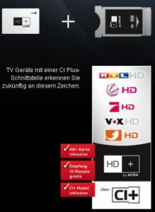 moduł CI+ z karta startowa HD+ 6 mc (Astra DE)